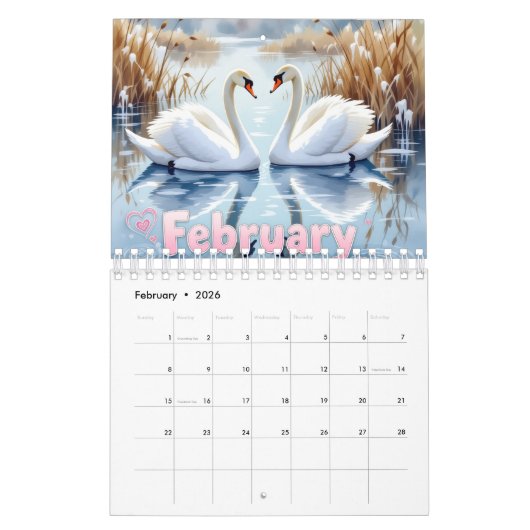 Calendrier Animals nature Calendar (Feb 2026)