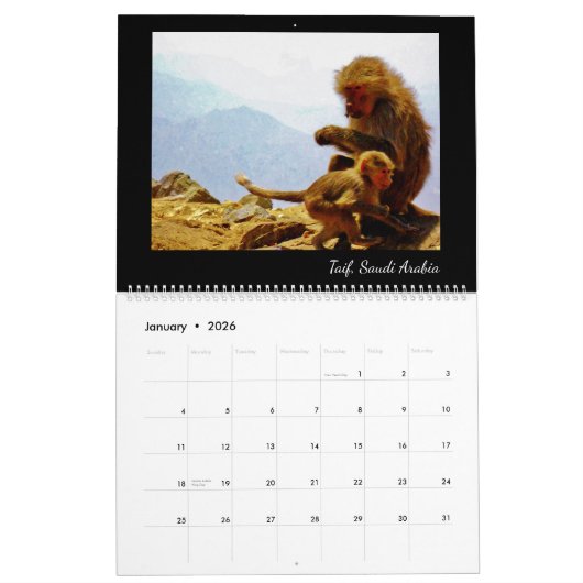 Calendrier Animaux (Jan 2026)