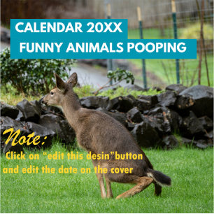Calendrier Animaux amusants Pooping 2025 Personnalisé