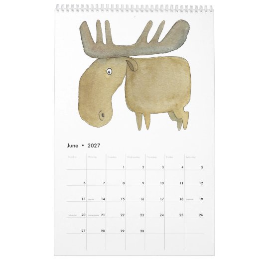 Calendrier Animaux au carré (Jun 2027)
