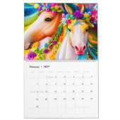 Calendrier Animaux colorés (Feb 2027)