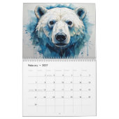 Calendrier Animaux d'aquarelle Abstraits (Feb 2027)
