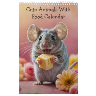 Calendrier Animaux mignons Avec Nourriture 2025