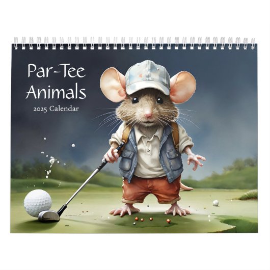 Calendrier Animaux par-Tee Une année de plaisir de golf 2025 (Protection)