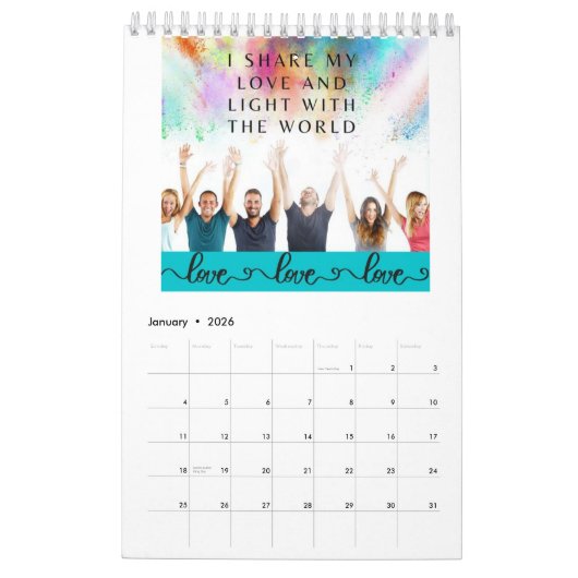 Calendrier Année civile 2025 avec des affiliations positives (Jan 2026)