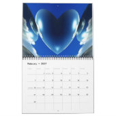 Calendrier Année En Coeurs Et Fleurs (Feb 2027)