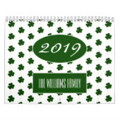 Calendrier Année personnalisée 2024 Irlandais Shamrock Motif (Protection)