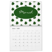 Calendrier Année personnalisée 2024 Irlandais Shamrock Motif (Mar 2027)