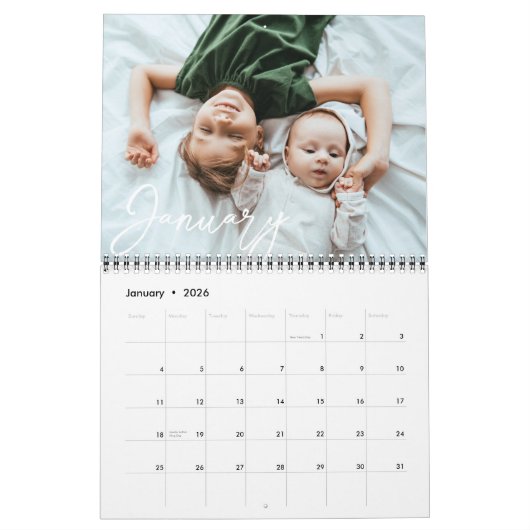 Calendrier Année pleine de souvenirs Collage photo et faits s (Jan 2026)