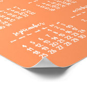 Calendrier annuel 2016 Poster personnalisé Orange (Coin)