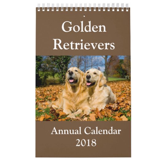 Calendrier annuel 2018 de golden retriever (Protection)