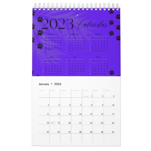 Calendrier annuel 2023 (Jan 2026)