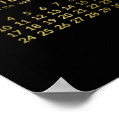 Calendrier annuel 2023 Poster Or Faux et Noir (Coin)