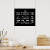 Calendrier annuel 2024 Poster noir (Cuisine)
