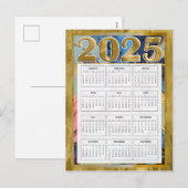 Calendrier annuel 2025 Carte de vœux pour la nouve (Devant / Derrière)