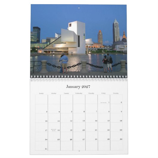 Calendrier annuel Cleveland Ohio (Jan 2027)