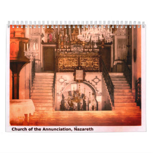 Calendrier annuel de 12 mois sur la Terre sainte c