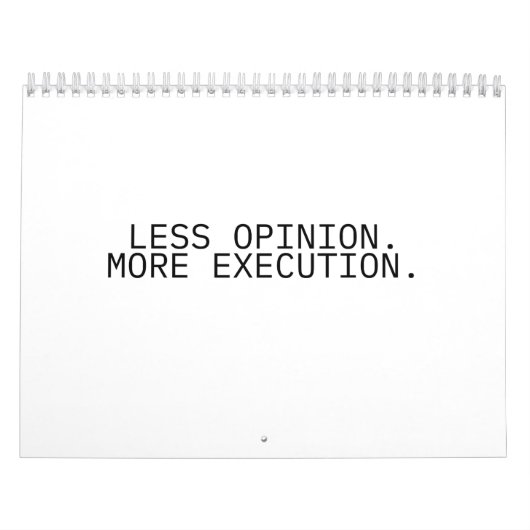 Calendrier annuel de bureau Moins d'opinion Plus d (Protection)