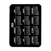 Calendrier annuel noir 2019 petits Magnets flexibl (Vertical)