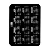 Calendrier annuel noir 2021 petits Magnets flexibl (Vertical)