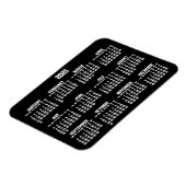 Calendrier annuel noir 2021 petits Magnets flexibl (Côté Gauche)