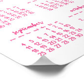 Calendrier annuel personnalisé Poster Blanc 2016 (Coin)