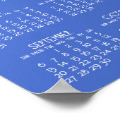 Calendrier annuel personnalisé Poster Bleu 2015 (Coin)