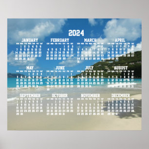 Calendrier Annuel Plage 2024 Avec Poster Photo