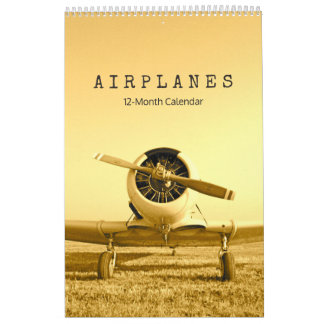 Calendrier Antique Avions Biplans 12 Mois