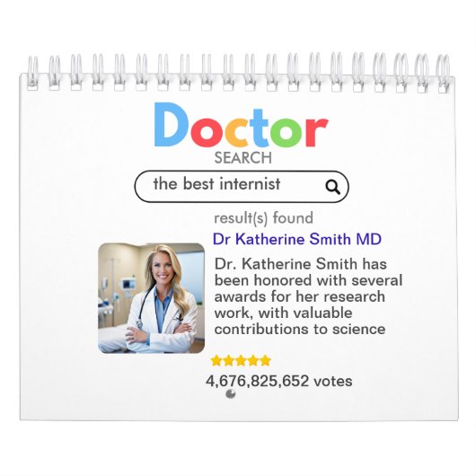 Calendrier antistress PHYSICIAN DOCTOR google search votes (Protection)