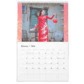 Calendrier Ao Dai Viêt Nam traditionnel (Feb 2026)