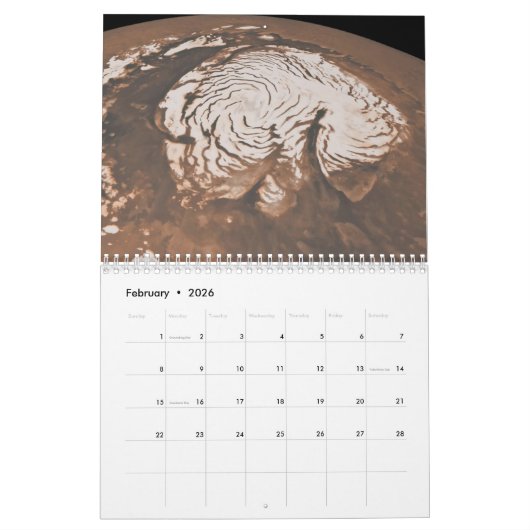 Calendrier Appareils spatiaux Mars et Mars (Feb 2026)