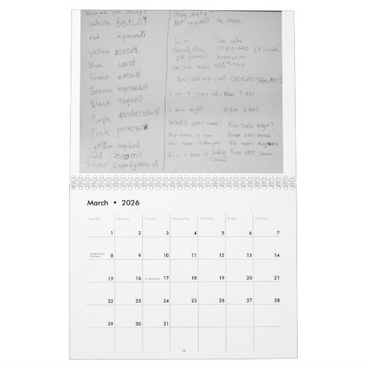 Calendrier "Apprenez" l'aide russe (Mar 2026)