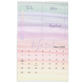 Calendrier Aquarelle arc-en-ciel - Trucs de pinceau Planifica (Mar 2026)