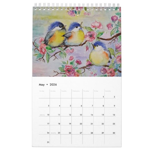 Calendrier Aquarelle - Belles saisons (Mai 2026)