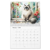 Calendrier Aquarelle classique Douze fleurs de race chats 202 (Feb 2026)