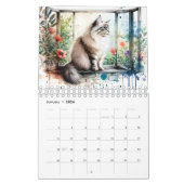 Calendrier Aquarelle classique Douze fleurs de race chats 202 (Jan 2026)
