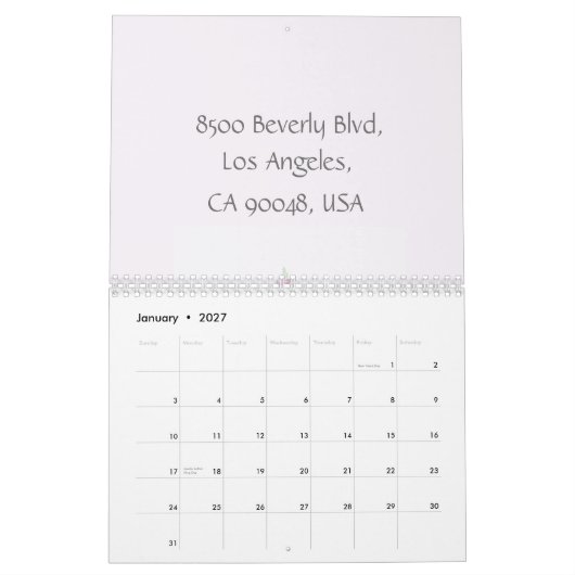 Calendrier Aquarelle de gâteau (Jan 2027)