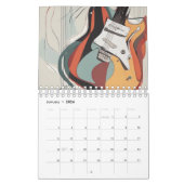 Calendrier Aquarelle de guitare Abstraite (Jan 2026)