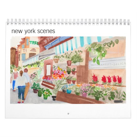 Calendrier Aquarelle de scènes de New York (Protection)