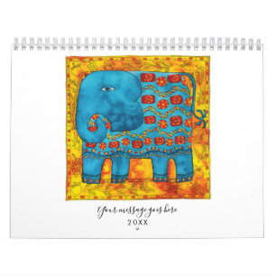 Calendrier Aquarelle des animaux à motifs