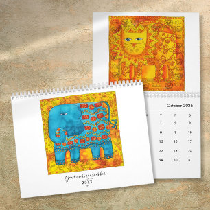 Calendrier Aquarelle des animaux à motifs