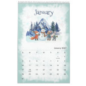 Calendrier aquarelle des saisons 2026 (Jan 2027)