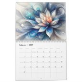 Calendrier Aquarelle dynamique psychédélique Art Abstrait 202 (Feb 2027)