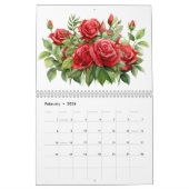 Calendrier Aquarelle Fleurs florales Verdure Botanique (Feb 2026)
