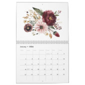 Calendrier Aquarelle Fleurs florales Verdure Botanique (Jan 2026)