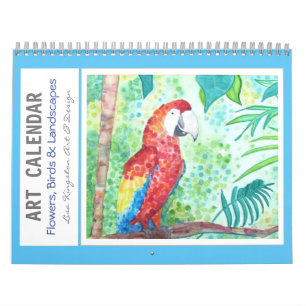 Calendrier Aquarelle Fleurs Oiseaux et paysages