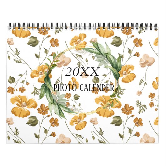 Calendrier Aquarelle Florale |12 Calender photo avec Notes Ca (Protection)