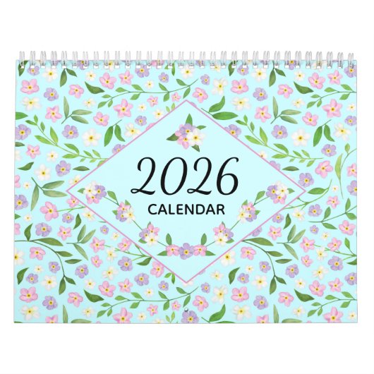 Calendrier aquarelle florale rustique 2026 (Protection)