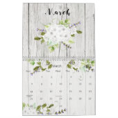 Calendrier Aquarelle Florale sur bois rustique (Mar 2027)